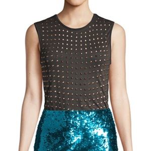 Alice & Olivia Cicely studded tank top